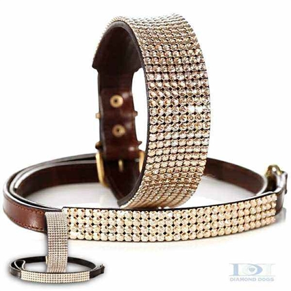 Fancy Black Diamonds 2 Inch Wide Crystal Dog Collar