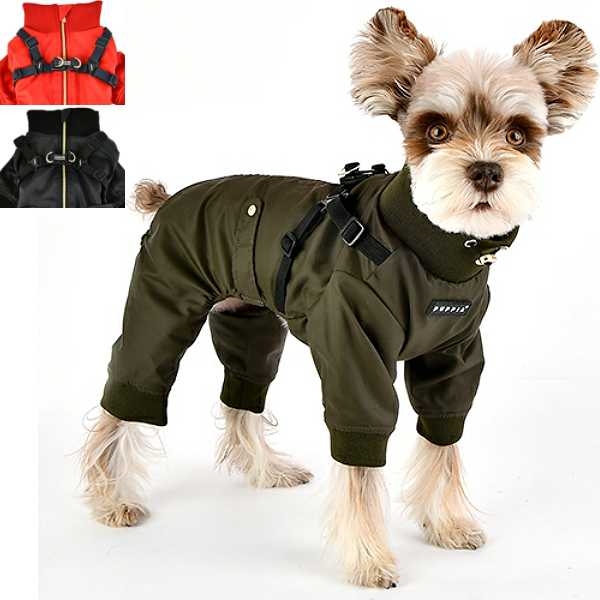 Fleece-Lined Dog Snowsuit | Harness