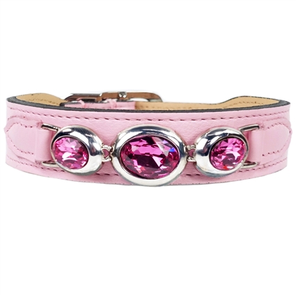 Hot Pink- Luxury Designer Monogram Empreinte Leather Dog CollarPet Supply  Mafia